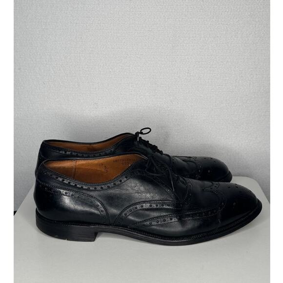 Alden England Black Leather Wingtip Brogue Shoes 12D Vintage